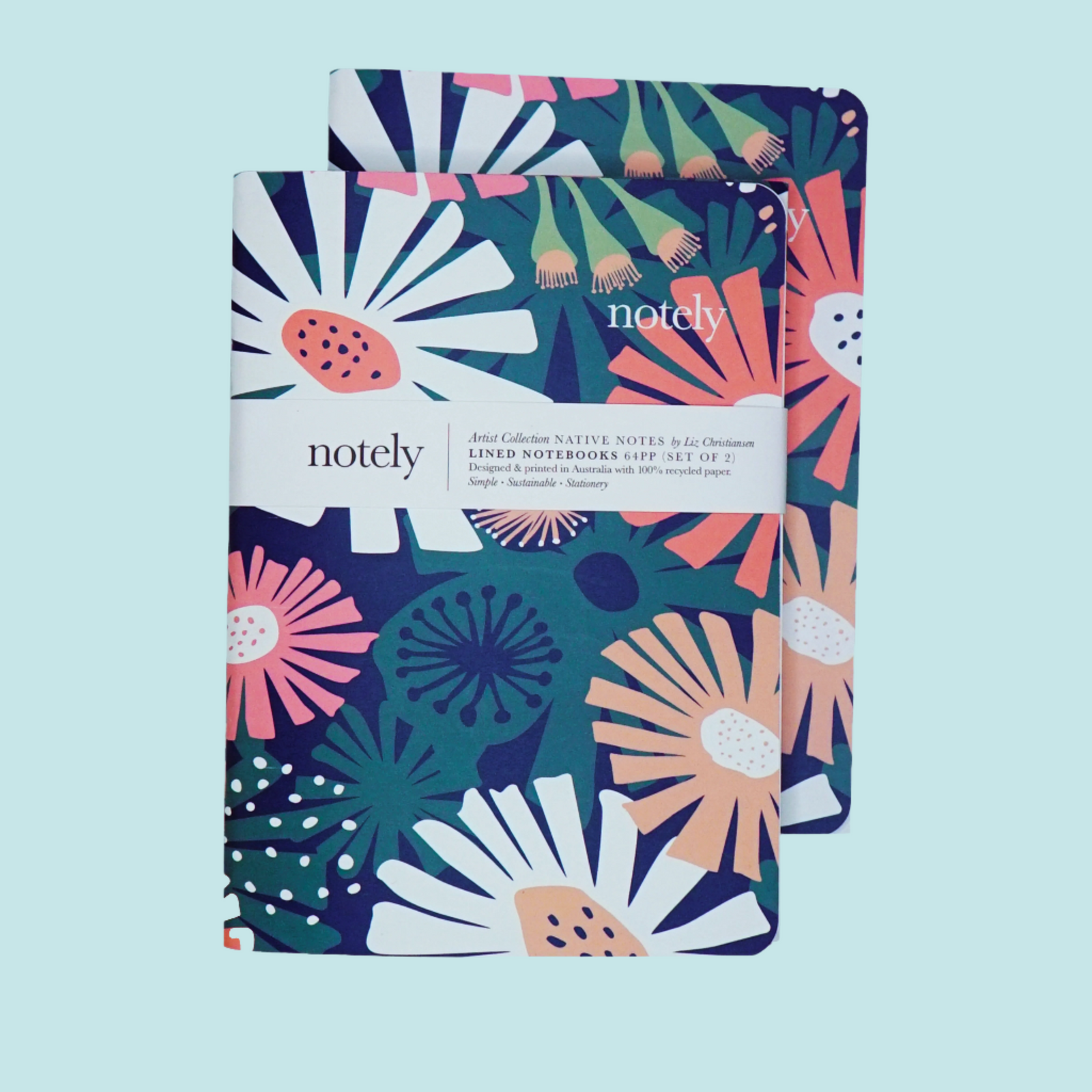Native Notes - Green/Gold - A5 Notebooks (Set of 2) - Lined 64pp