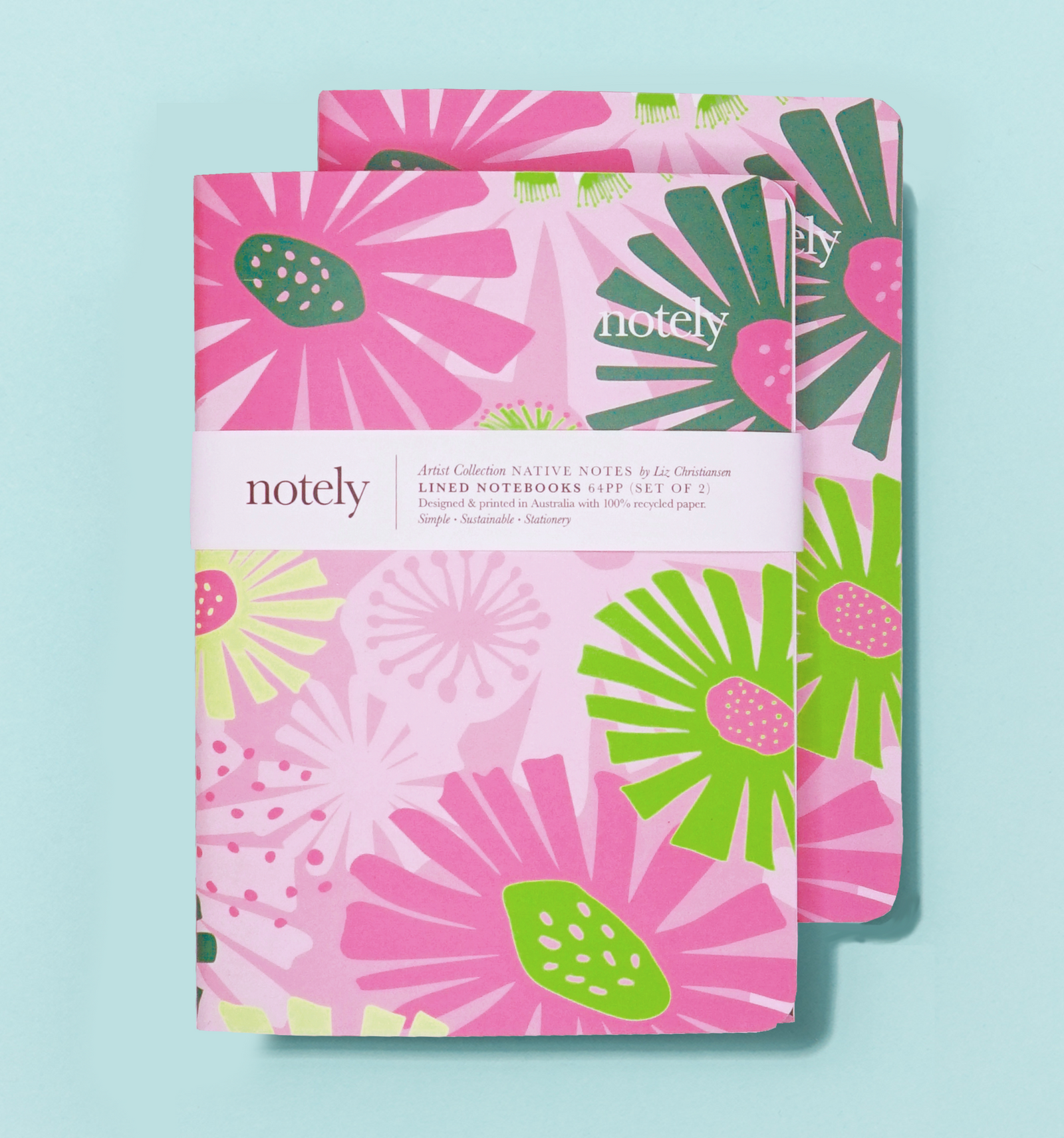 Native Notes - Fuschia - A5 Notebooks (Set of 2) - Lined 64pp