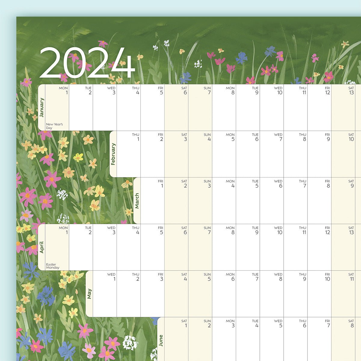 2024 Yearly Wall Planner (A1 Landscape) - Notely Planner + Frame