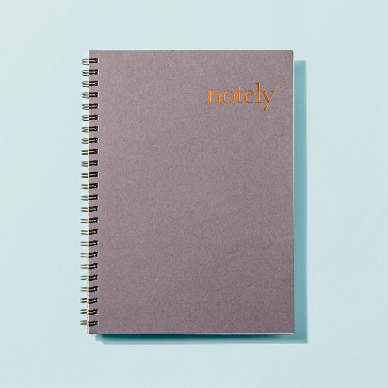 Charcoal & Copper – A5 Spiral Notebook 100p - Notely Lined