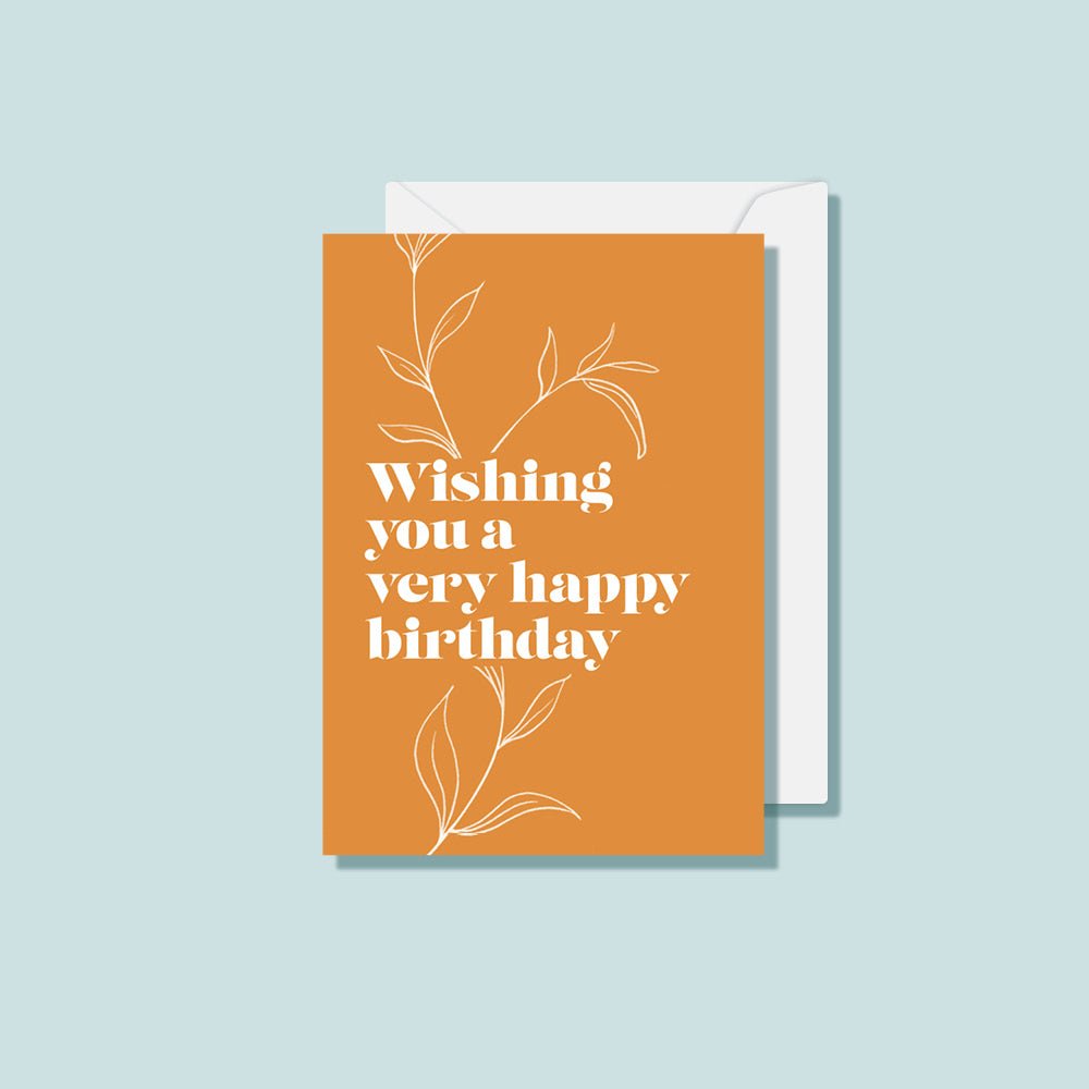 Mustard Botanical Birthday Card - Notely