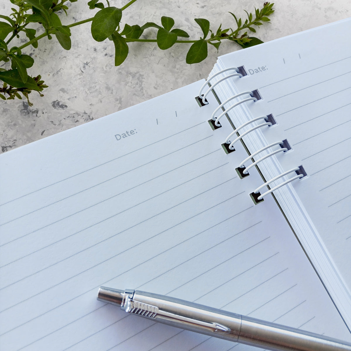 Notely A5 undated diary, notebook, botanical cover, FSC-certified 100% recycled paper, made in Australia
