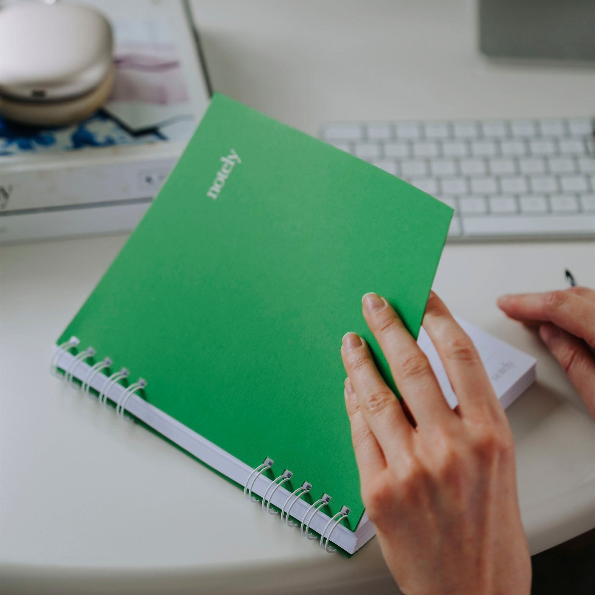 Notely A5 undated diary, notebook, Cup Notes, Cactus Green Cover, FSC-certified 100% recycled paper, made in Australia
