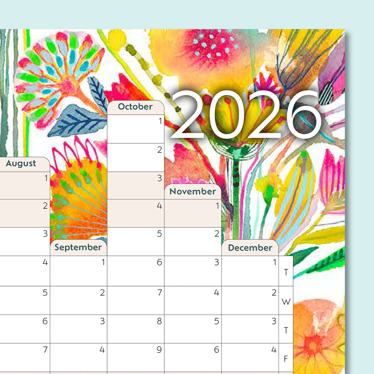 Notely 2026 A2 Portrait Yearly Wall Planner
