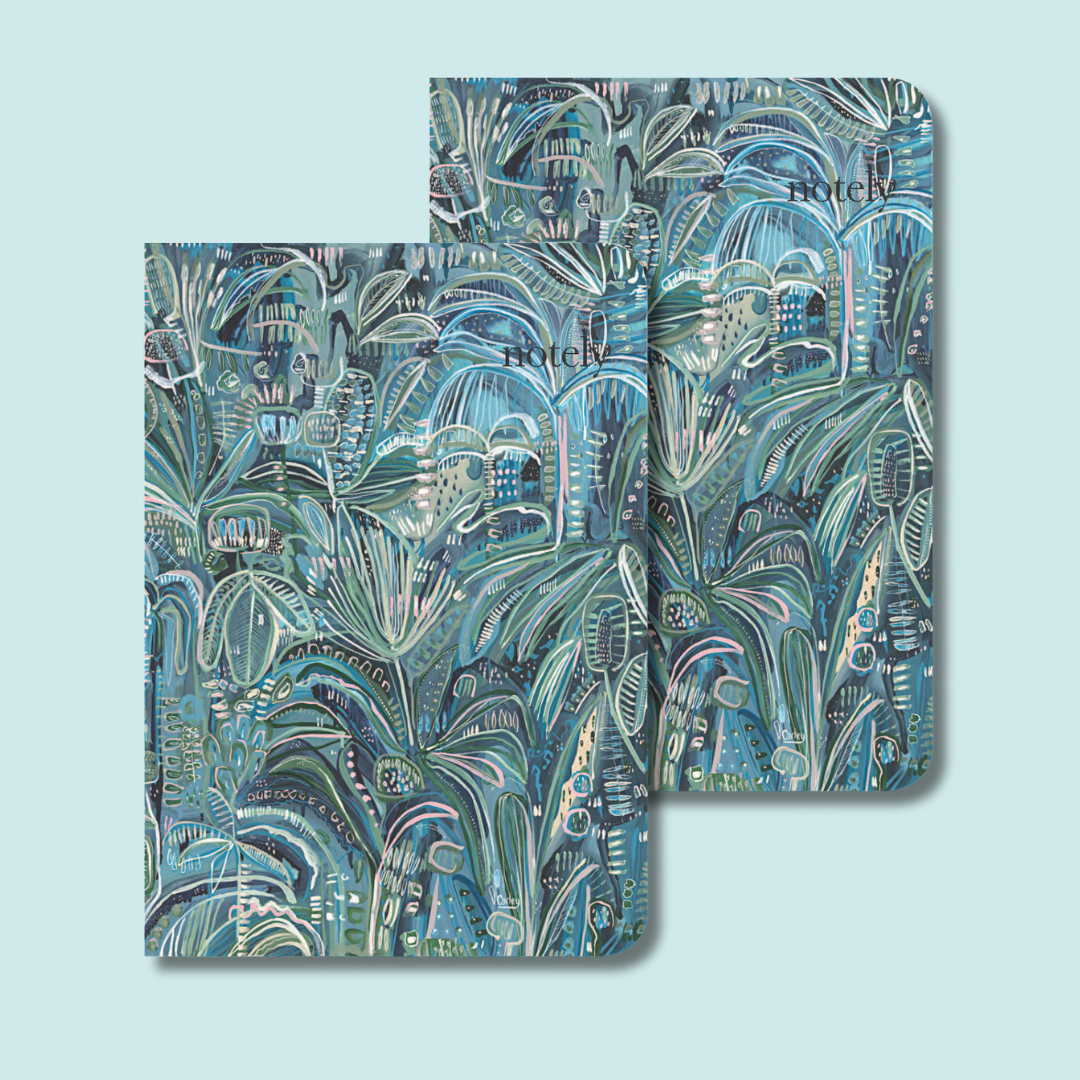 Aqua Palms - A5 Notebooks (Set of 2) - Lined 64pp