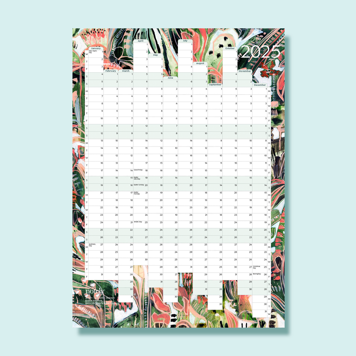 2025 Yearly Wall Planner (A2 Portrait)