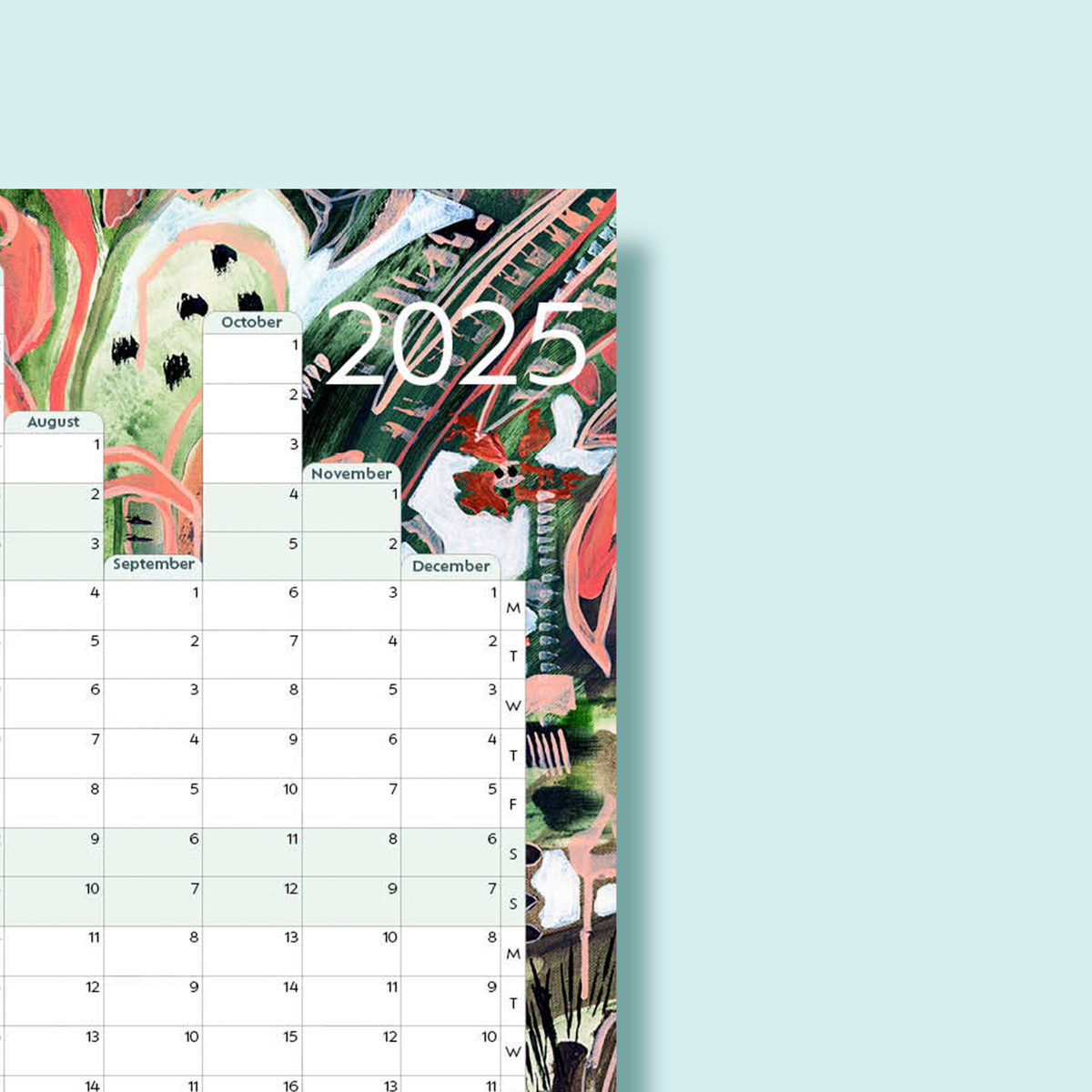 2025 Yearly Wall Planner (A2 Portrait)