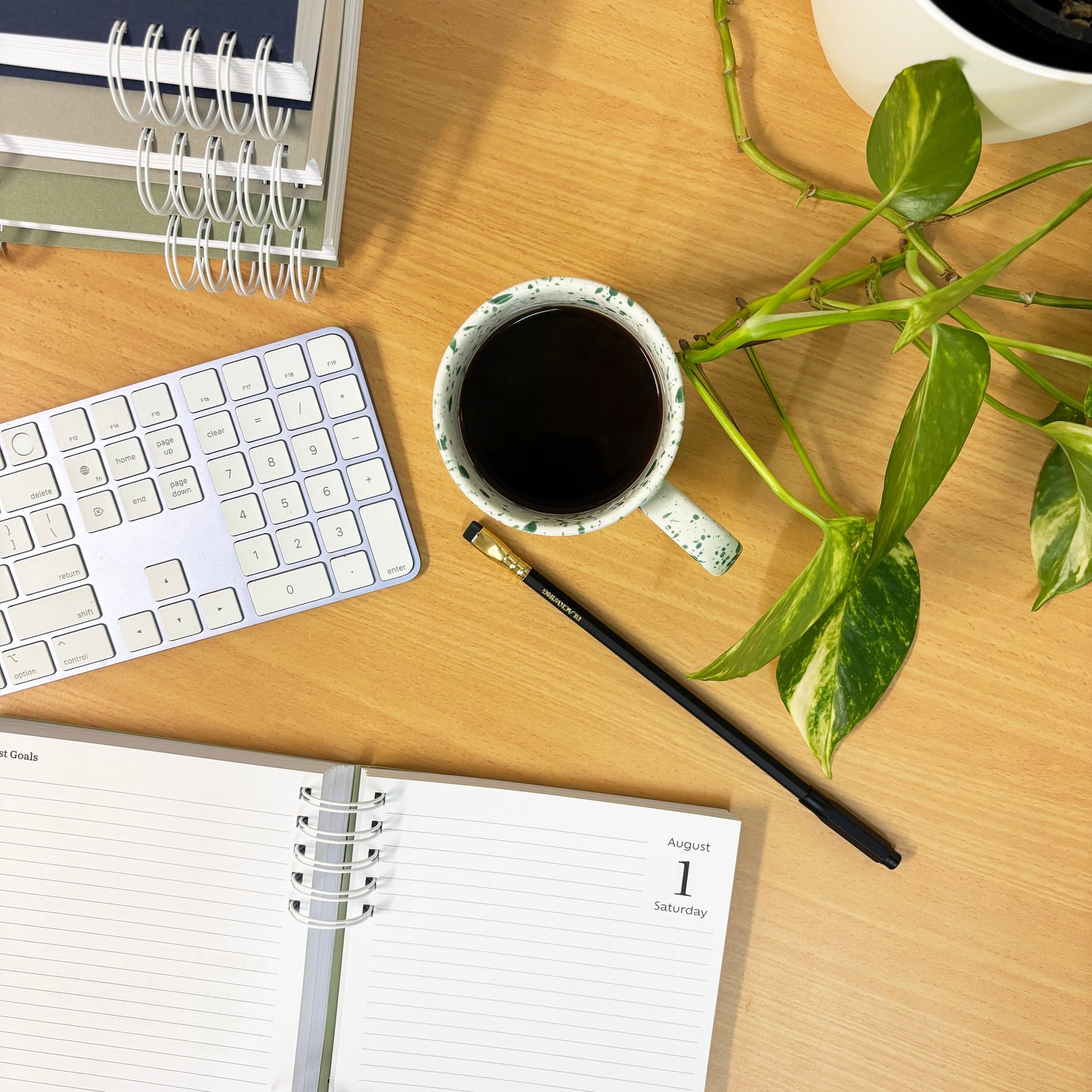 A5 diary, notebook, undated, botanical cover, FSC-certified 100% recycled paper, made in Australia