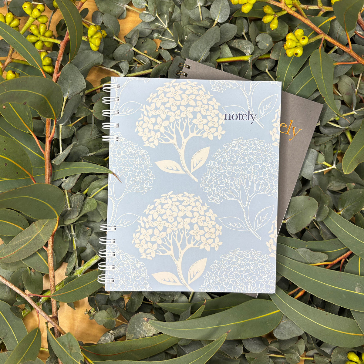 A5 diary, notebook, undated, botanical cover, FSC-certified 100% recycled paper, made in Australia
