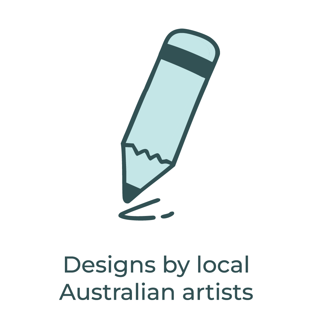 Designs by local Australian artists