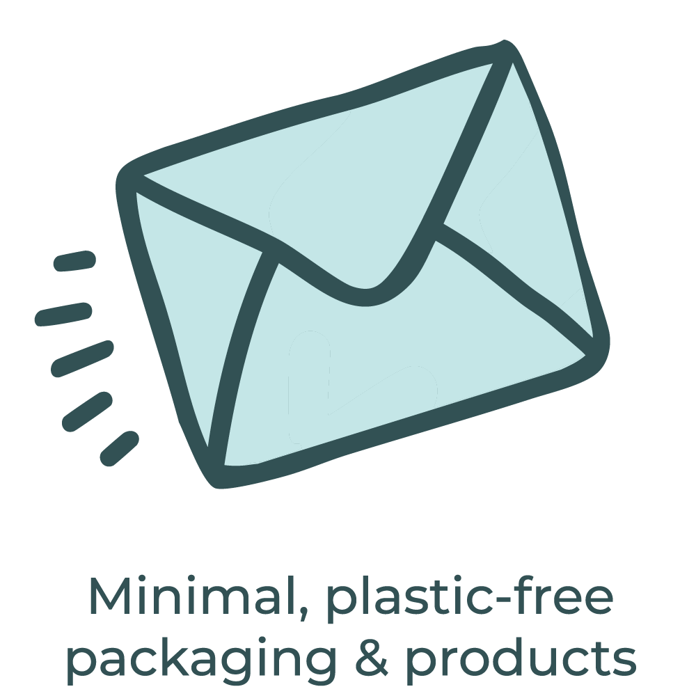Minimal, plastic-free packaging and products