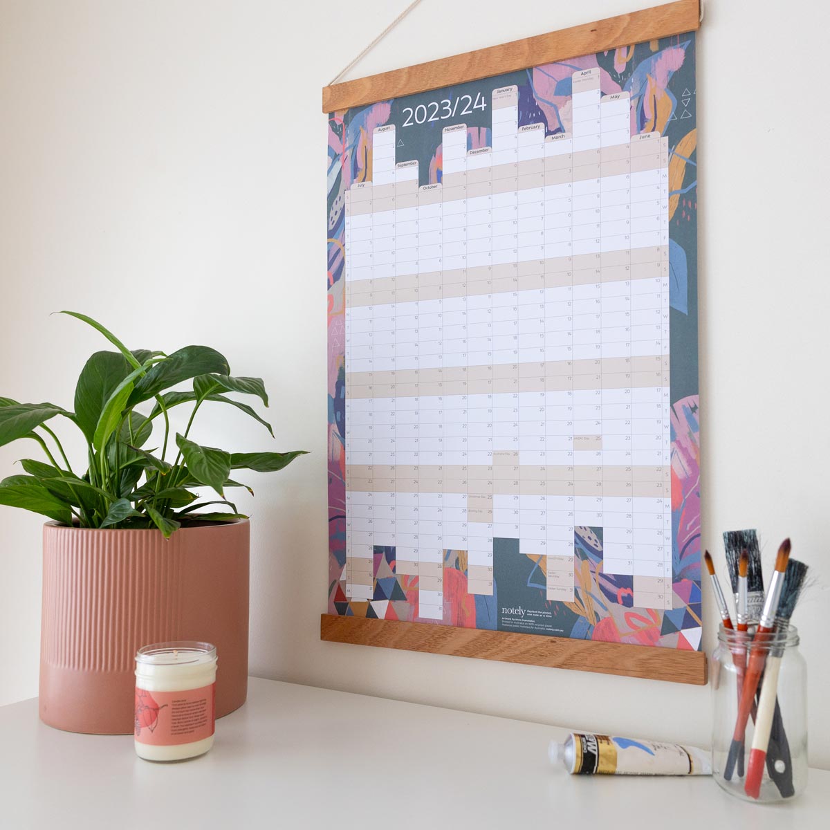 2023/24 Financial Year A2 Wall Planner - Notely