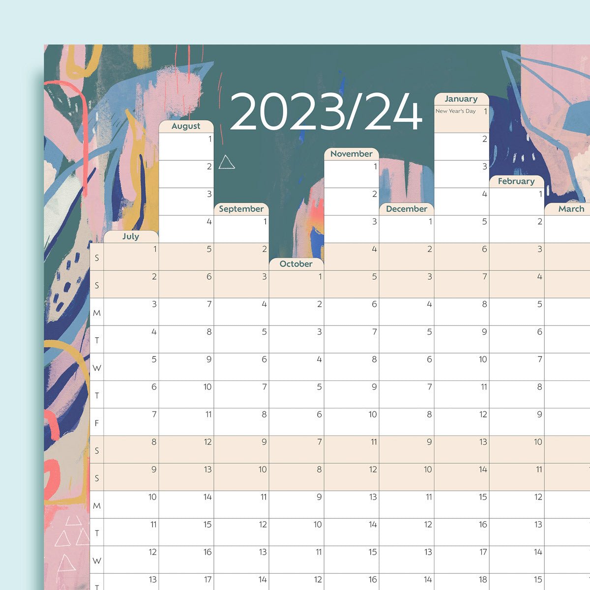 2023/24 Financial Year A2 Wall Planner - Notely