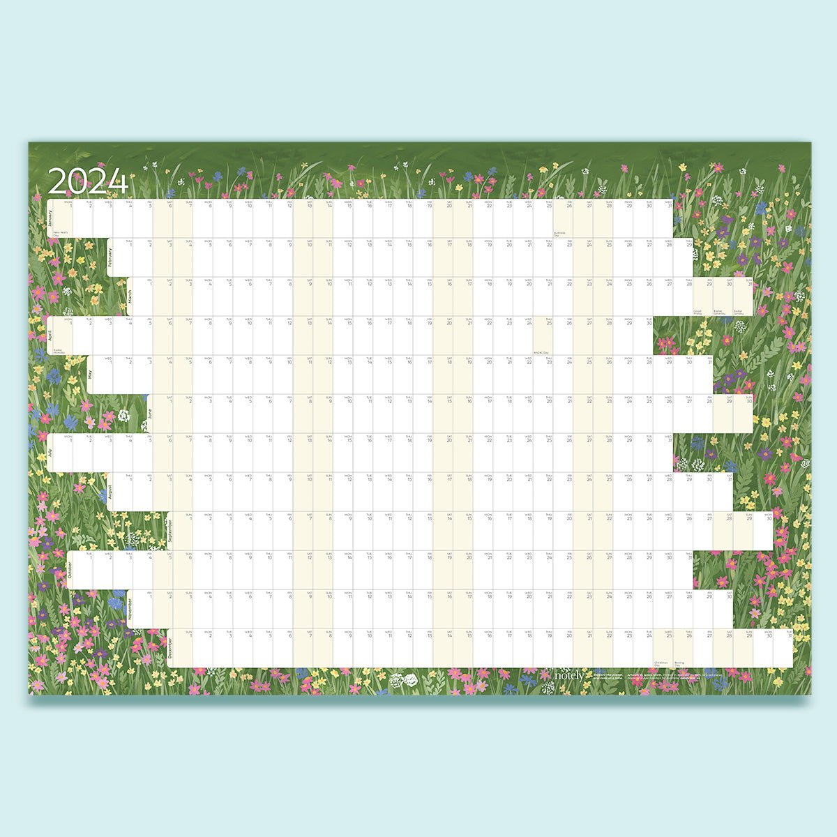 2024 Yearly Wall Planner (A1 Landscape) - Notely Planner
