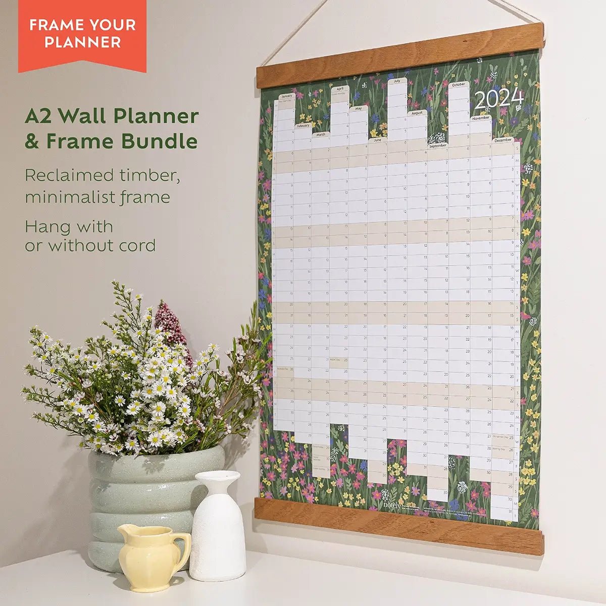 2024 Yearly Wall Planner (A2 Portrait) - Notely Planner