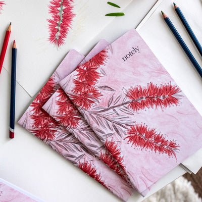 Bottle Blush – A5 Notebook (Set of 2) 64p - Notely