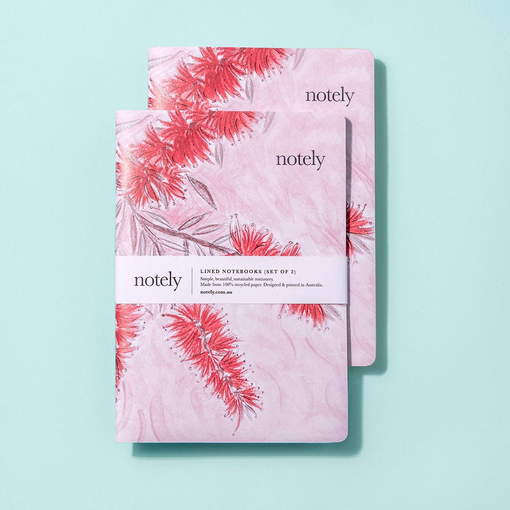 Bottle Blush – A5 Notebook (Set of 2) 64p - Notely