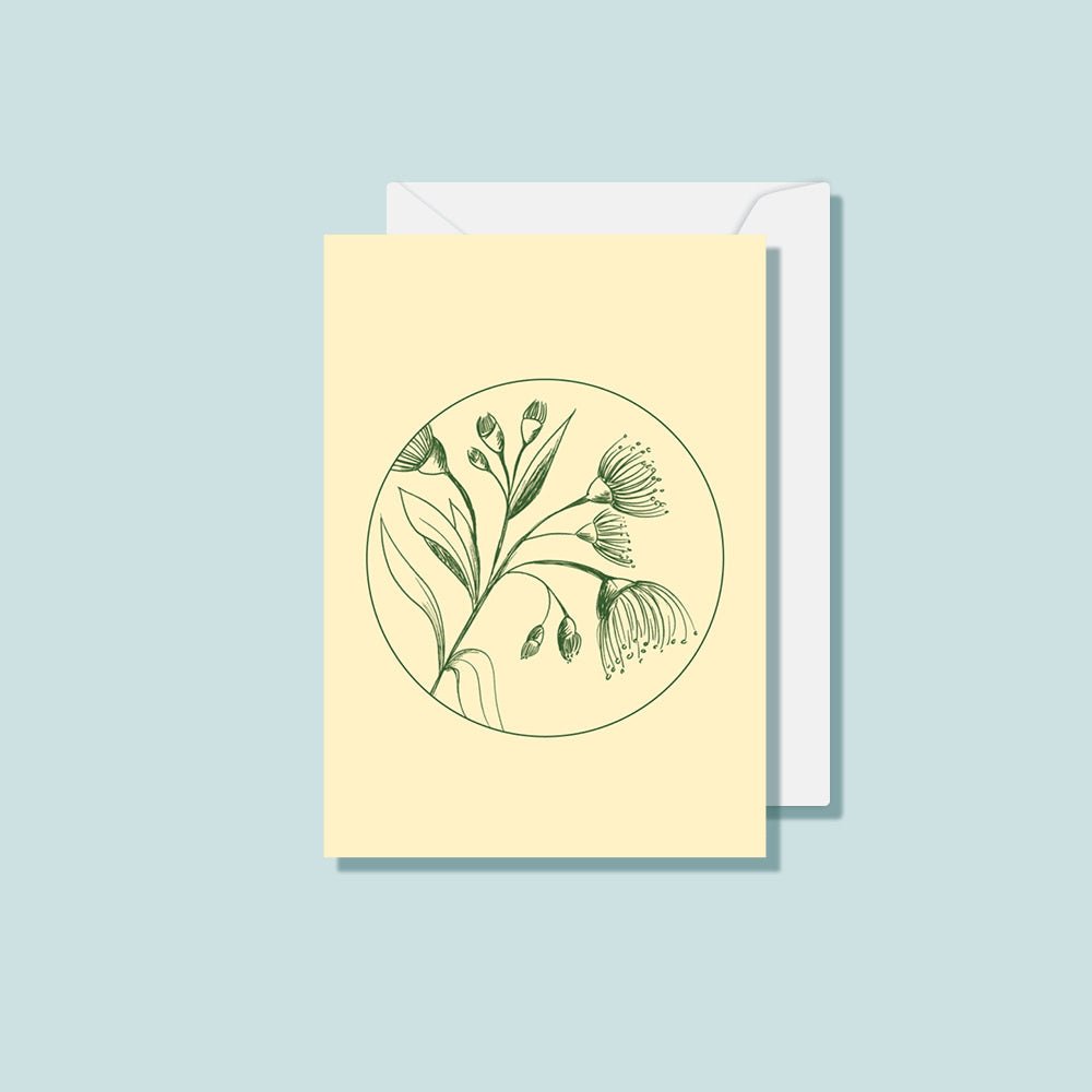 Cream Botanical Card - Notely