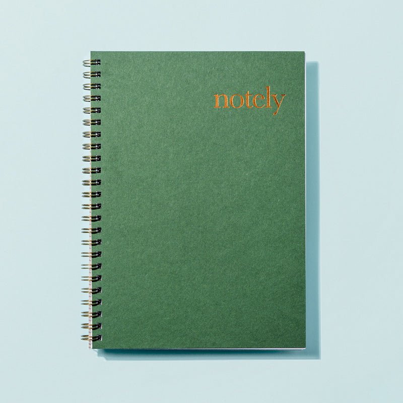 Forest Green &amp; Copper – A5 Spiral Notebook 100p - Notely Lined