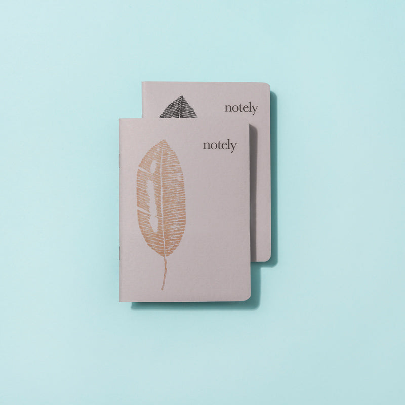 Leafy Light Grey – A6 Pocket Notebook (Set of 2)