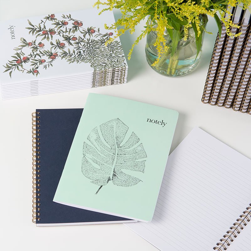 Perfectly Picked &amp;amp; Minty Leaf – A5 Notebook (Set of 2) 64p - Notely