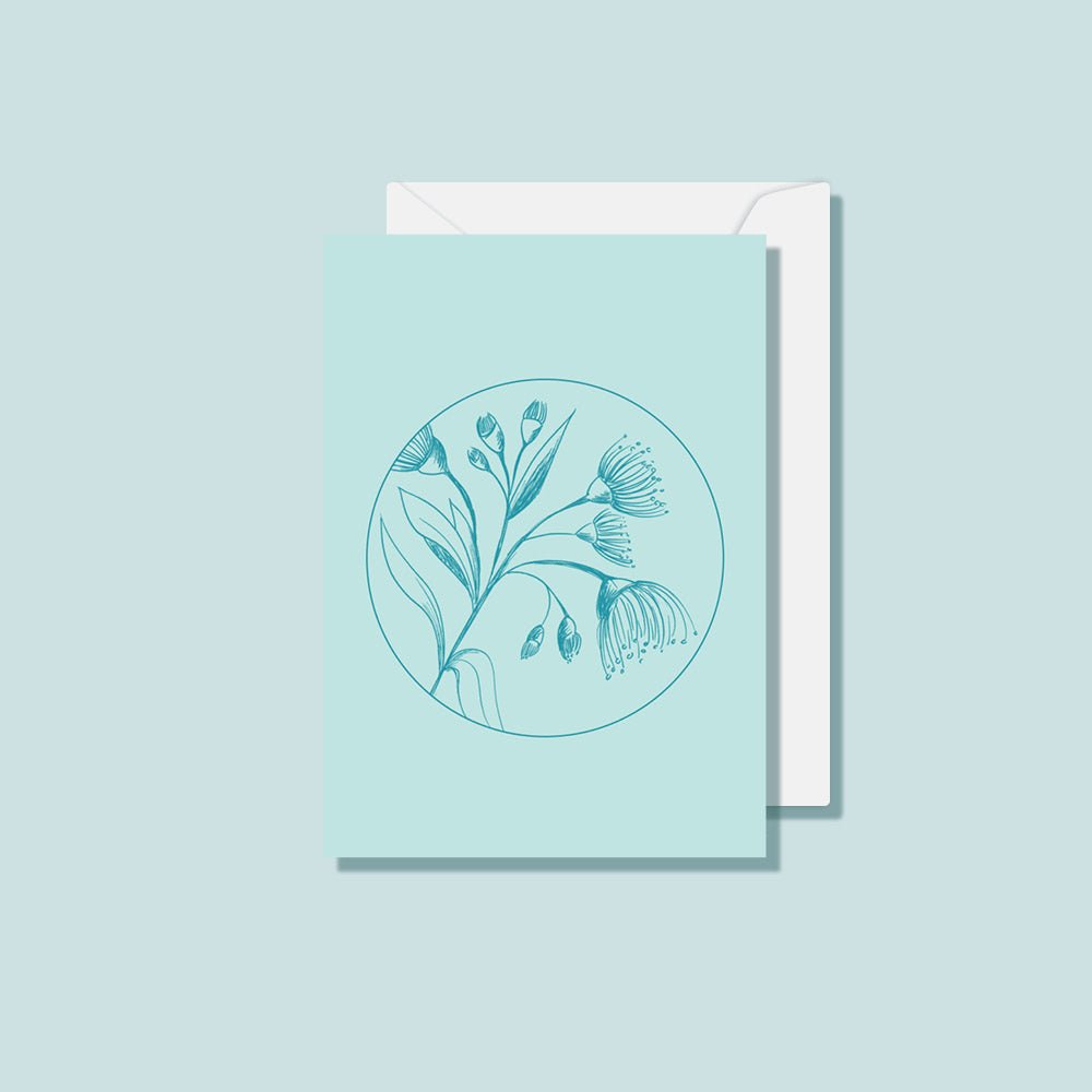 Turquoise Botanical Card - Notely