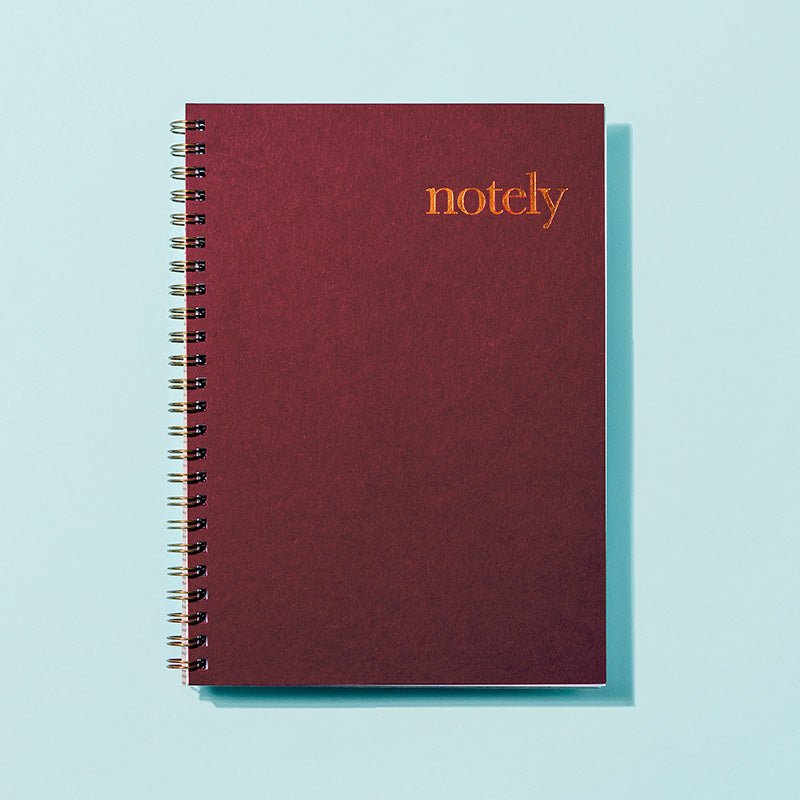 Wine & Copper – A5 Spiral Notebook 100p - SECONDS STOCK - Notely Blank